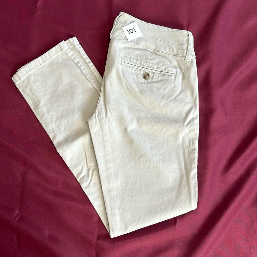 American Eagle skinny stretch low rise cute double button front size 0 like new